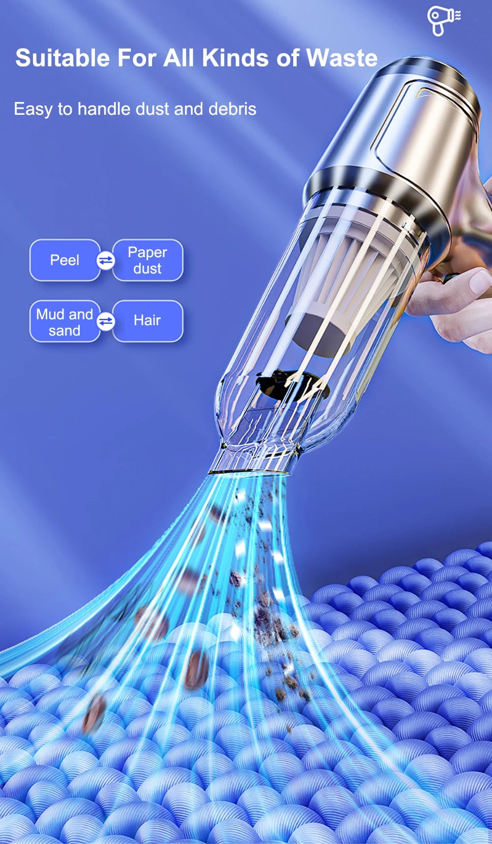 PowerClean™ PRO – 95000PA Premium Car & Home Vacuum