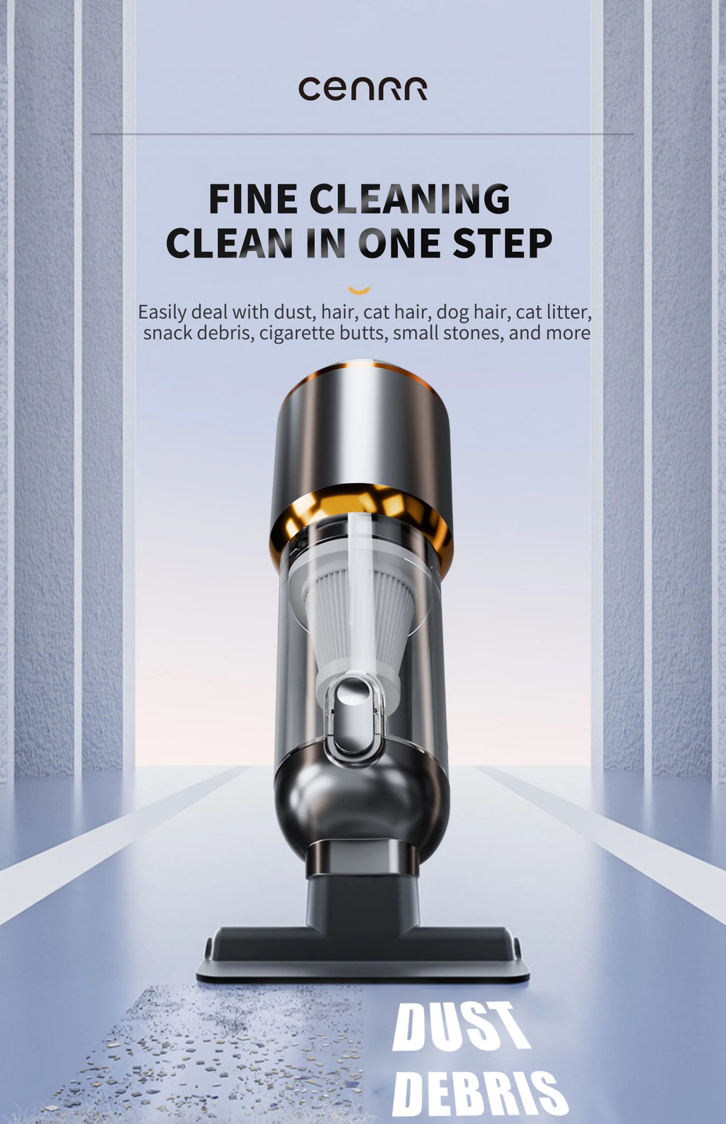 CENRR™ 998000PA Premium Car Vacuum Cleaner – Powerful, Cordless & Multi-Functional Cleaning