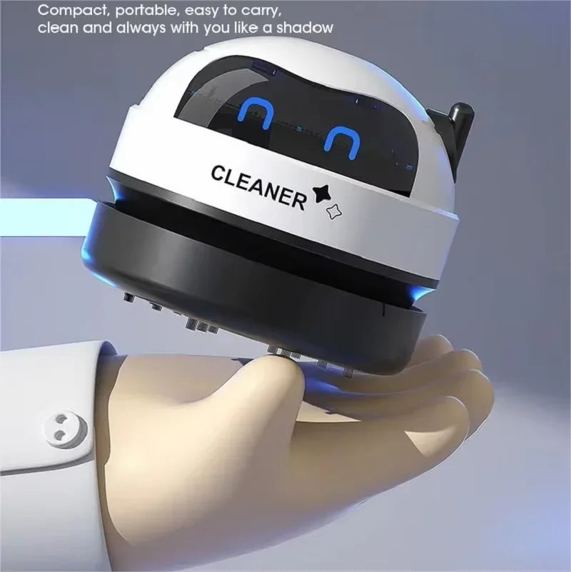 Mini Desktop Robot Vacuum Cleaner – USB Rechargeable Desk & Keyboard Cleaner